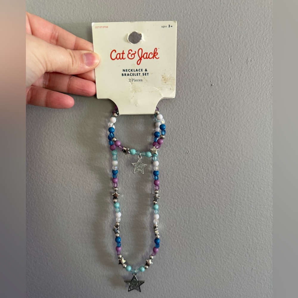 Cat & Jack Kids' Star Necklace and Bracelet Set - Blue and Purple